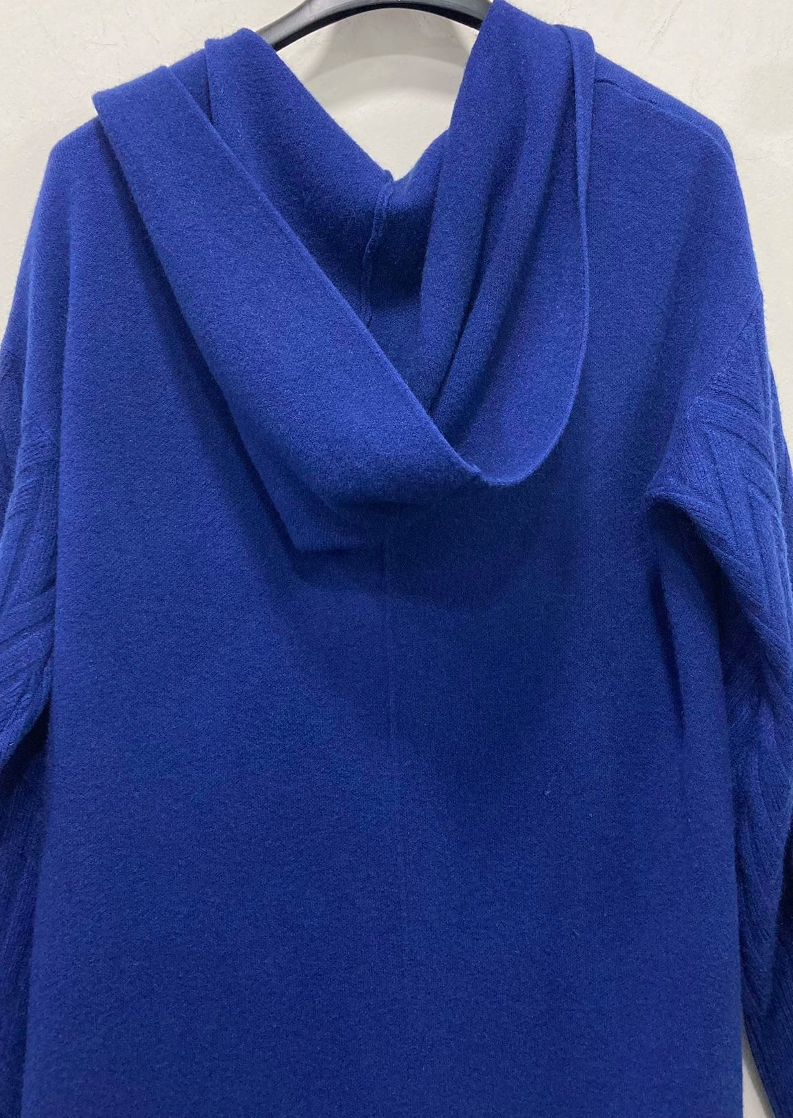 Cardigan Blu Con Cappuccio