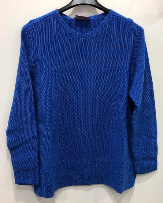 Maglia in 100% Lana Merino - Blu Reale