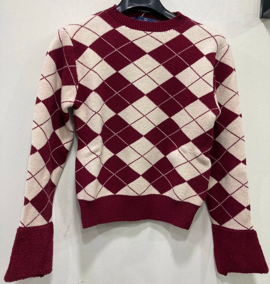 Maglione A Rombi Bordeaux