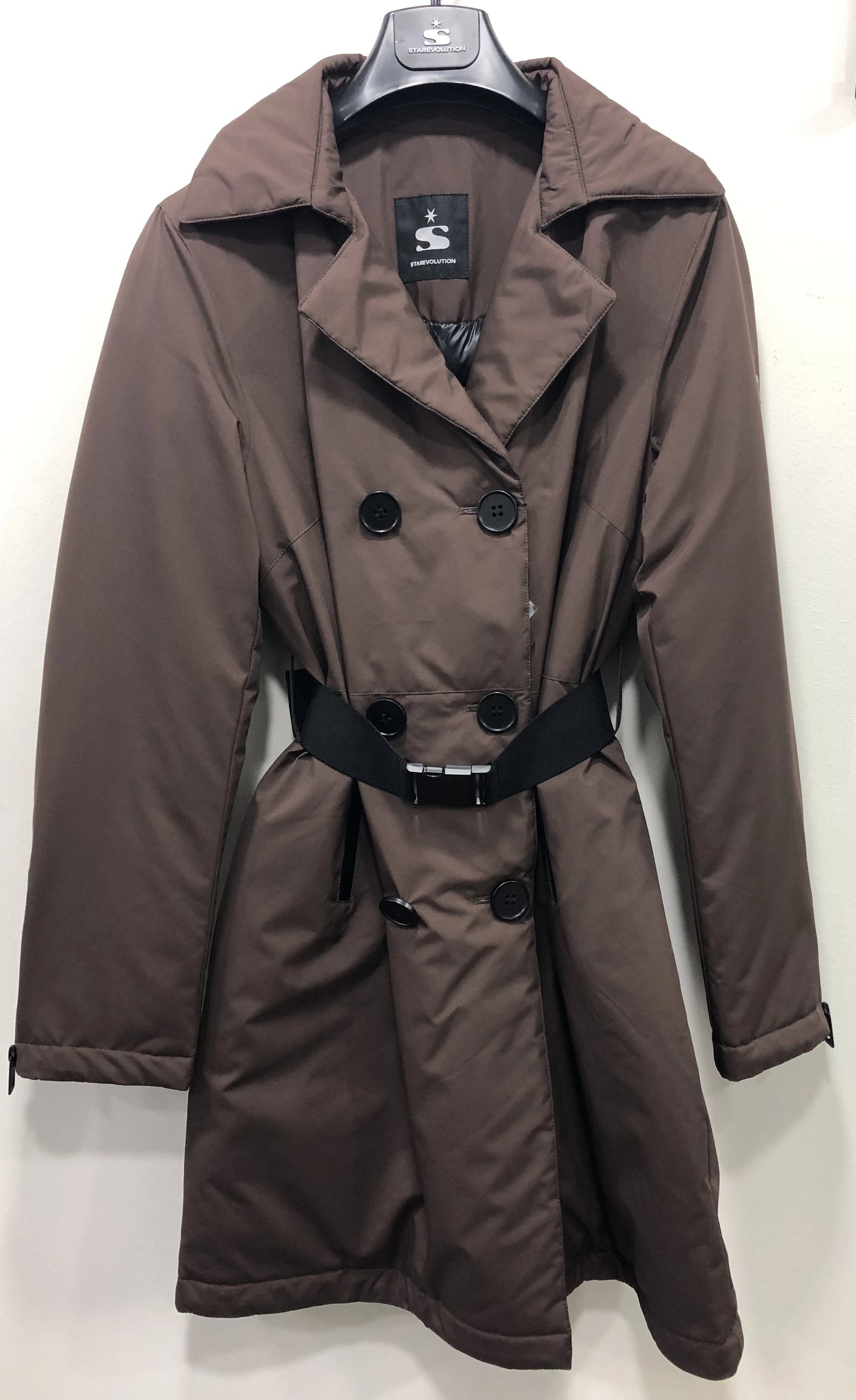 Trench Marrone Imbottito con Cintura - Made In Italy